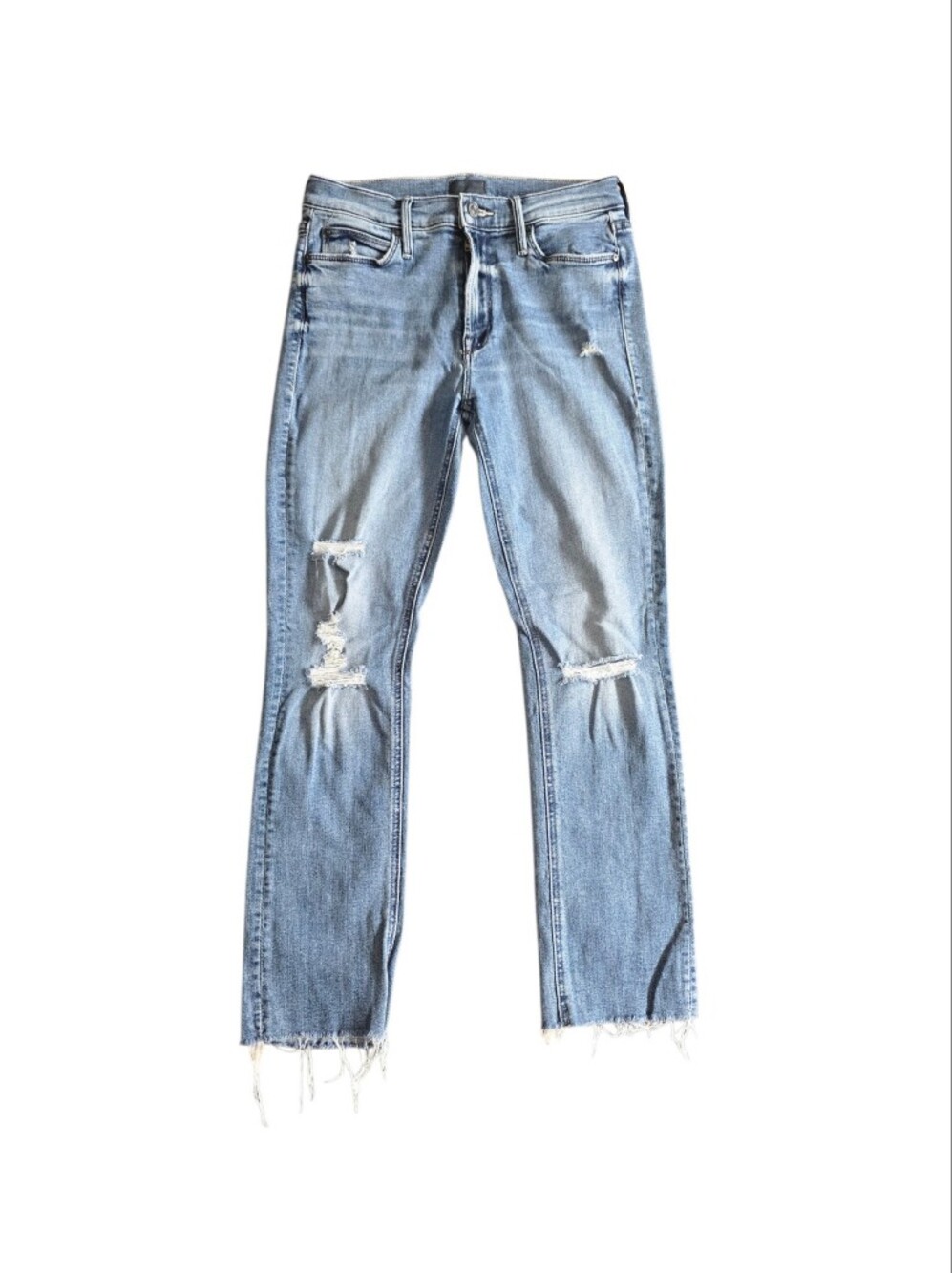 MOTHER The Mid Rise Dazzler Ankle Fray Denim Jeans Size 27